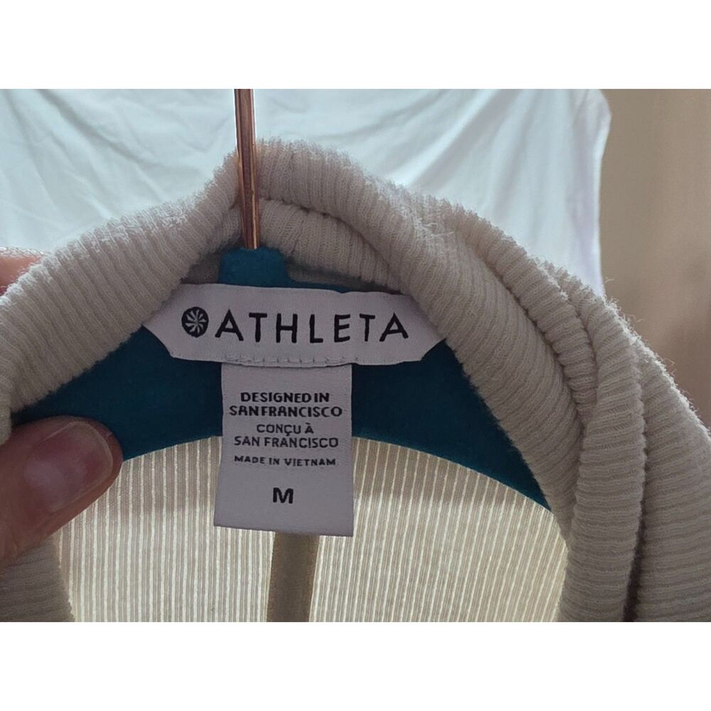 Athleta Pranayama Restore Rib Open Front Wrap Cardigan Bone Size M - Picture 4 of 4